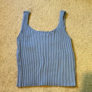 Ribbed blue tank top